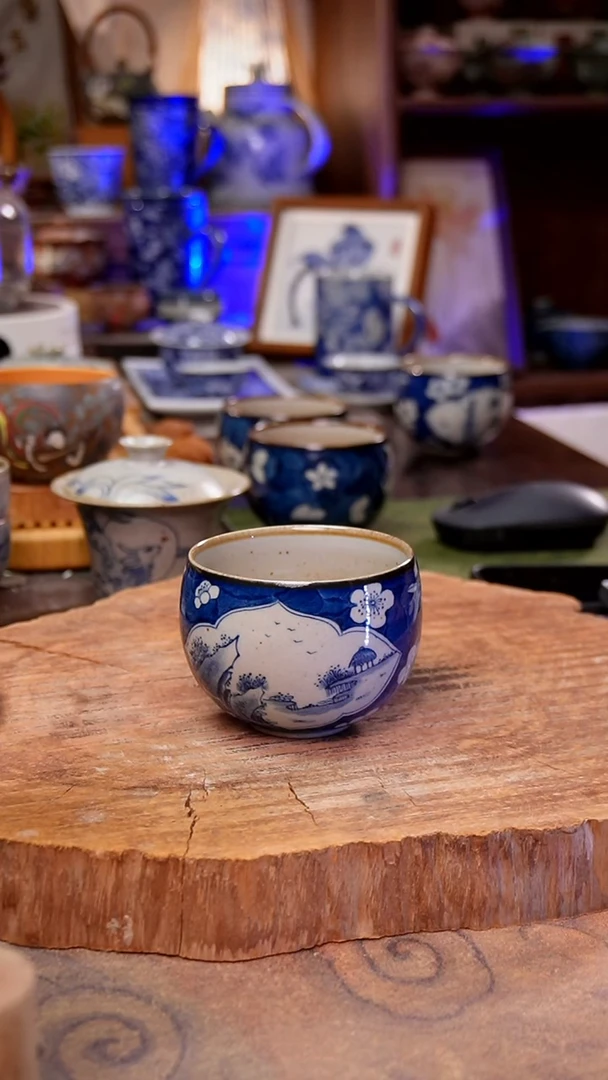 杯子山水手工手绘手工手绘