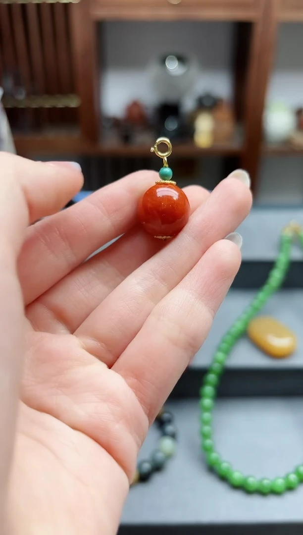 【闪购商品】南红玛瑙吊坠未镶嵌南红单珠吊坠 DN赠链多样性发其一