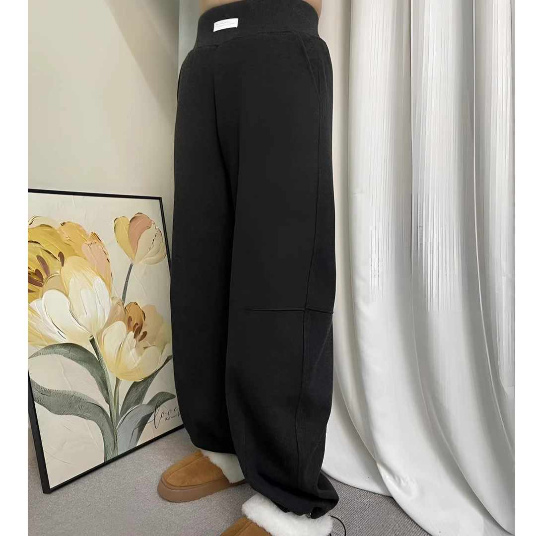 休闲裤显瘦垂感少女风直筒裤夏季保暖春秋冬季长裤弯刀裤时尚百搭