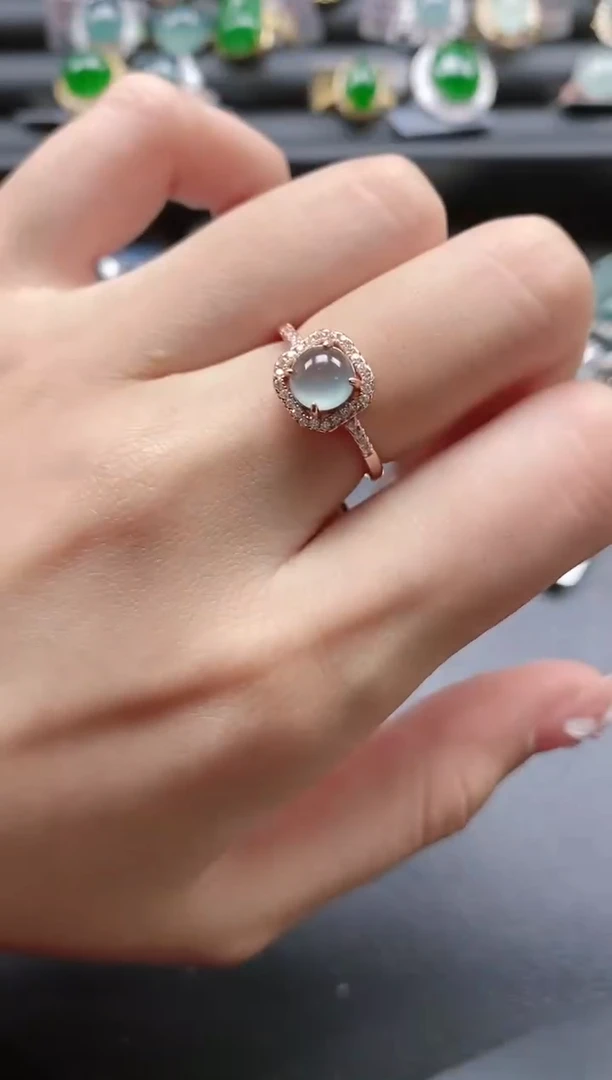 【闪购商品】翡翠戒指银S925镶嵌5151-3