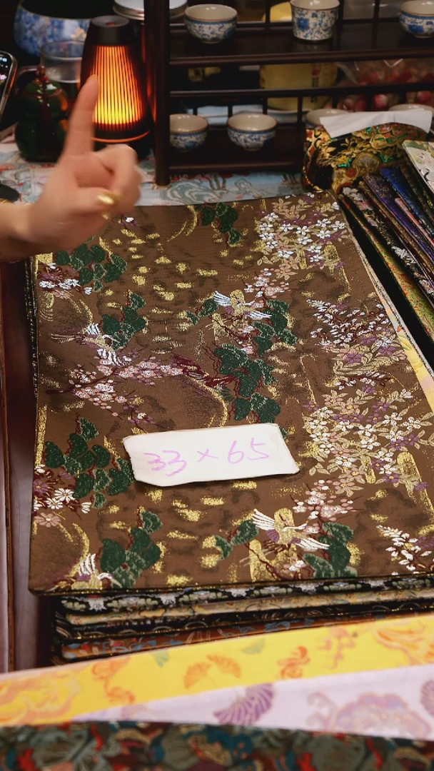 【微瑕西阵织世外桃源双面】中国风干泡织锦茶席33*65