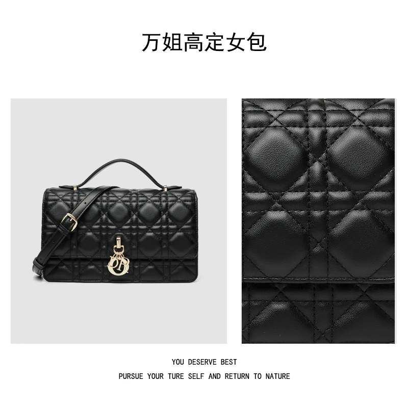 【万姐高定】小香风菱格链条斜挎包CK251034A黑色
