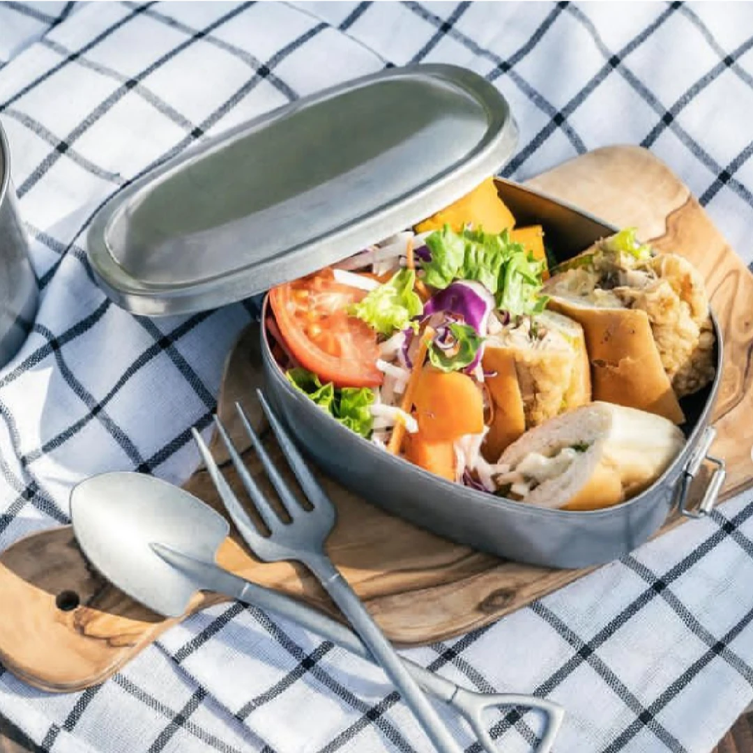 AOYOSHI 日本青芳 户外露营 复古椭圆形午餐盒15mm