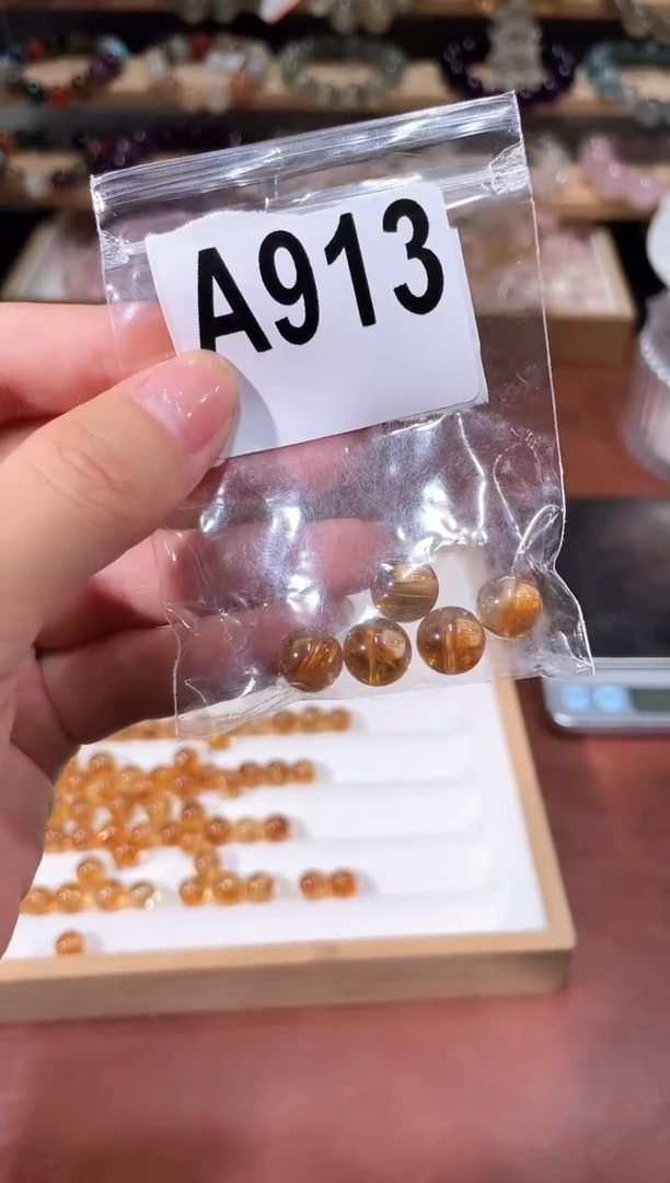 水晶手链未镶嵌A913黄塔山单珠一包 多样性发一