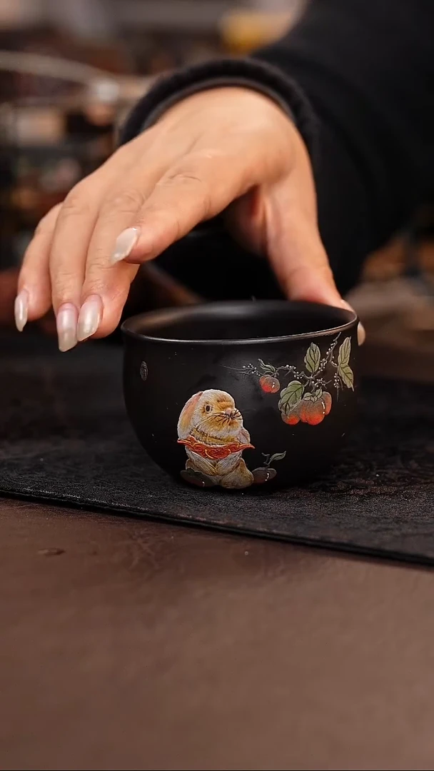 茶壶紫砂捂灰兔子杯