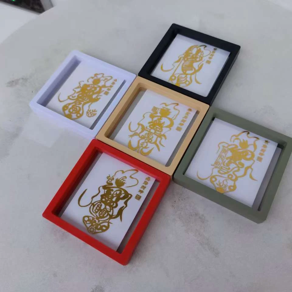 五路财神摆件烫金桌面金色贴纸仿金手机贴卡片精致手工