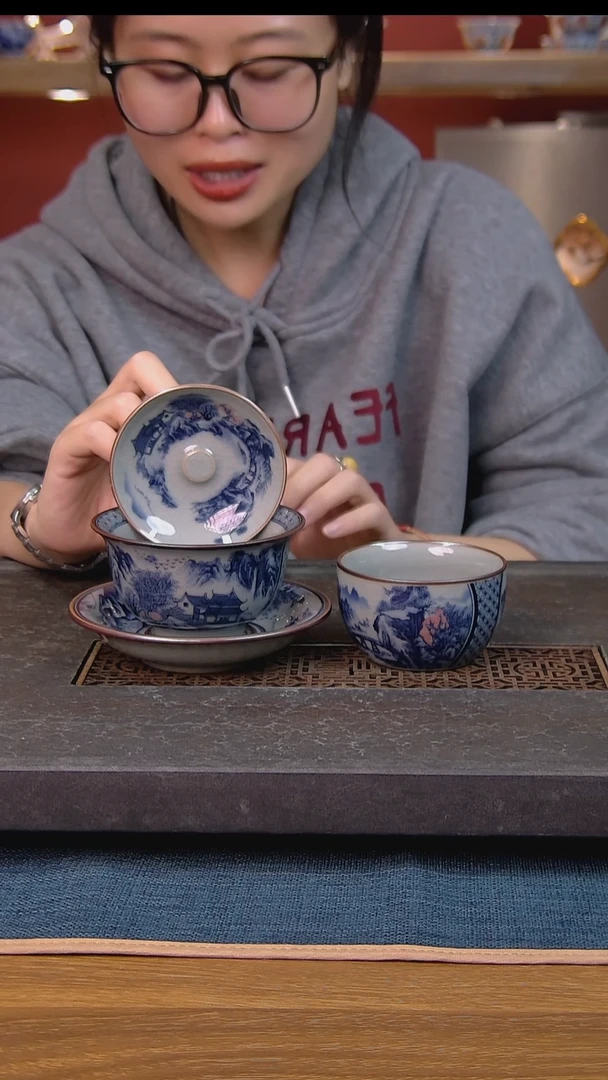 简装家用款2件套 老陶泥开片纹陶瓷茶具