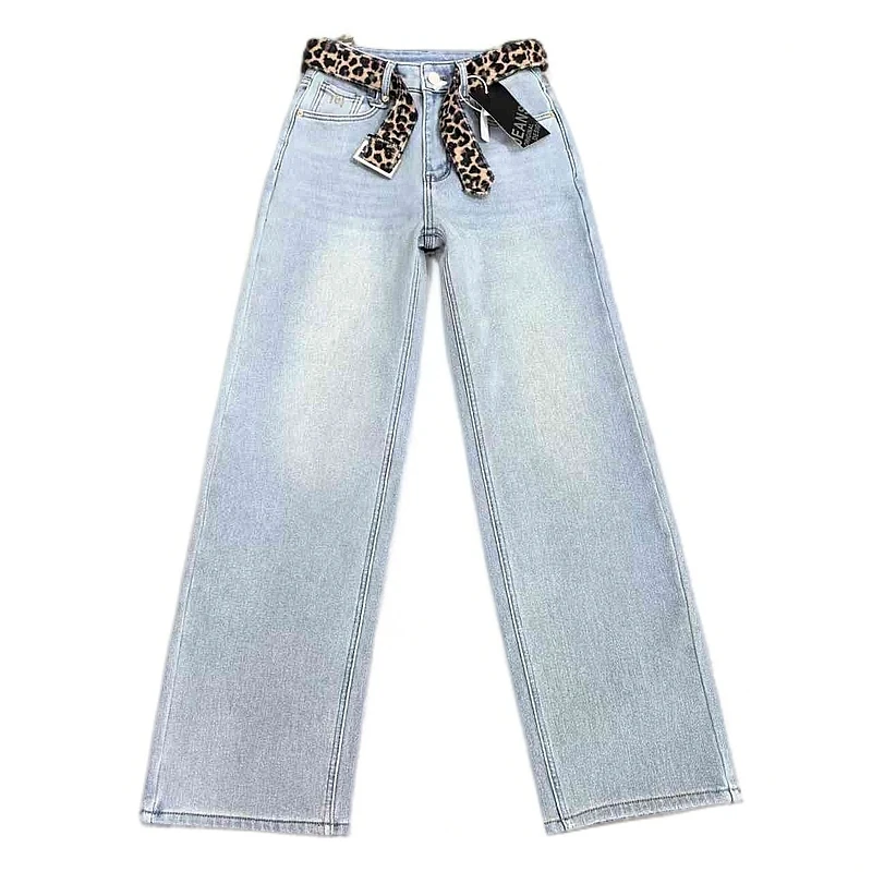 二师兄牛仔厚绒窄版直筒裤98807