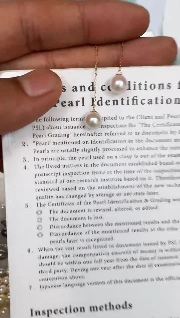 18K金镶嵌耳饰海水珍珠耳线