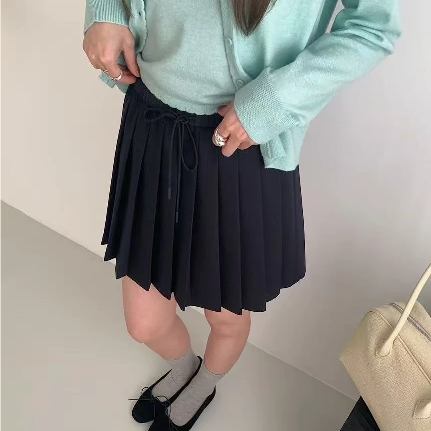 韩系穿搭百褶裙经典学院风显瘦百搭