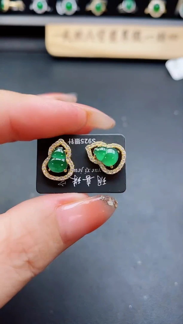 银S925镶嵌戒指翡翠1