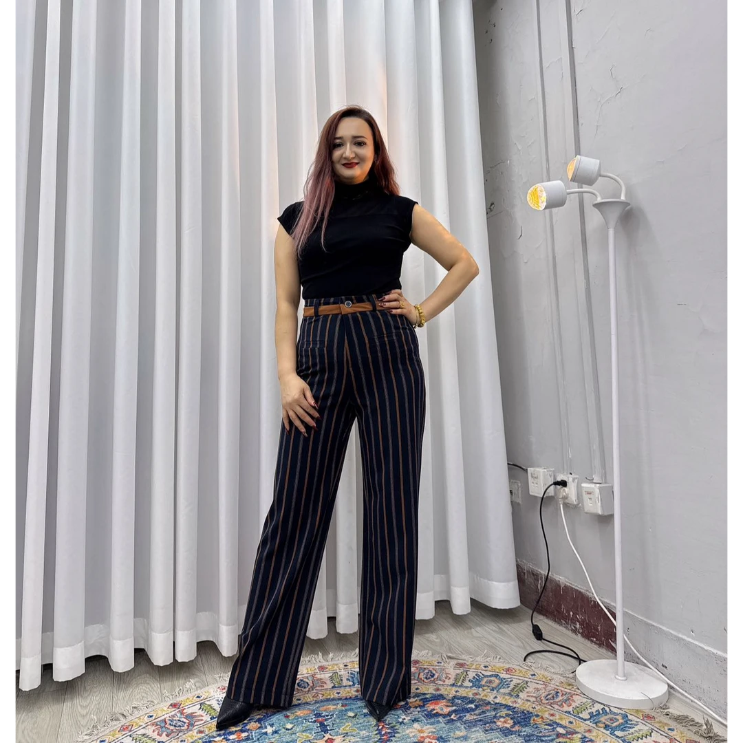 直筒裤长裤透气无弹力薄款休闲裤休 闲显 瘦修 高腰 时尚