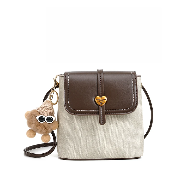 斜挎包撞色小包包休闲水桶包潮流ins百搭韩版小方包