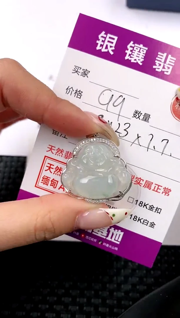 【闪购商品】翡翠颈饰银S925镶嵌吊坠
