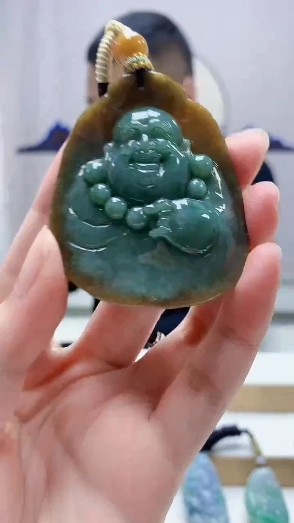 未镶嵌定制翡翠4898zm-毛货挂件佛公49