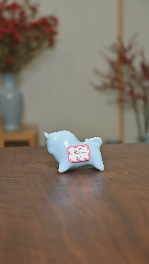 【闪购商品】其他11#微瑕天青釉茶宠牛无款