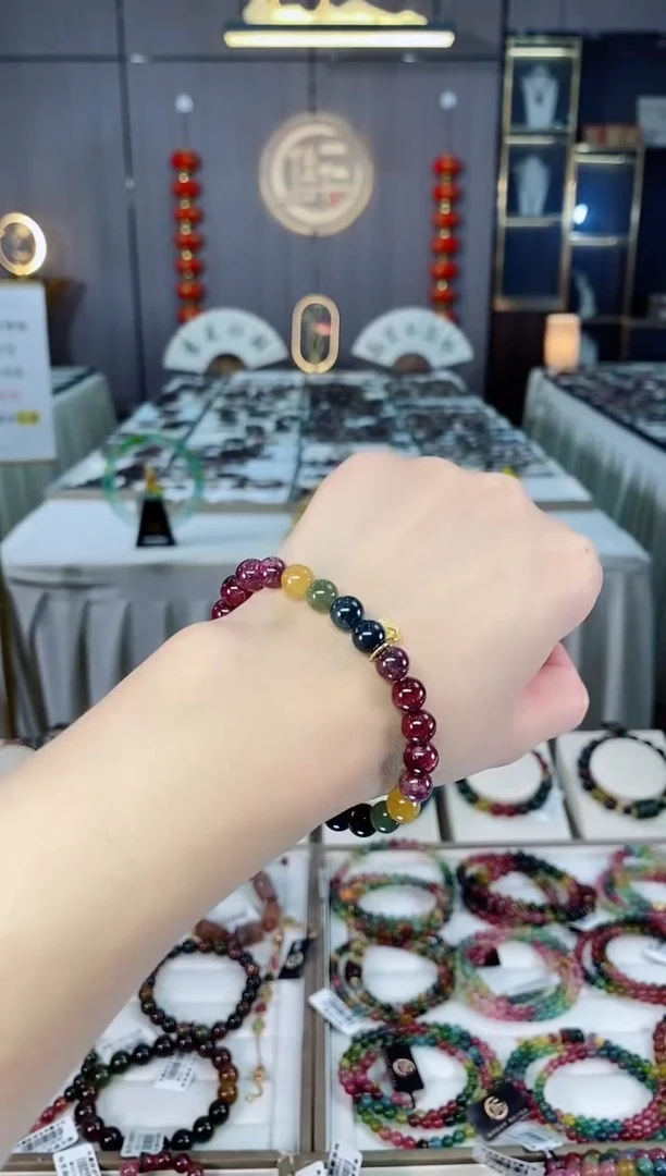 未镶嵌老矿碧玺单圈手串7mm+碧玺hon多样性发一条