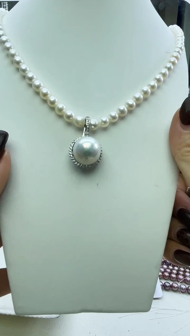 未镶嵌吊坠淡水珍珠白色系吊坠