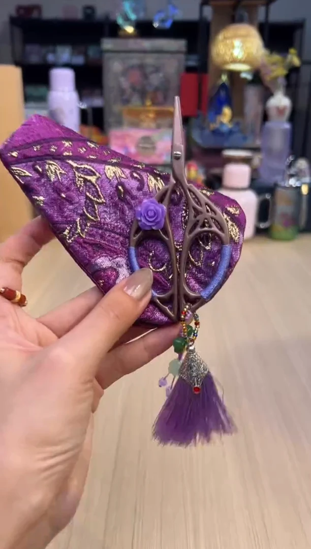 31紫色玫瑰茶剪+袋