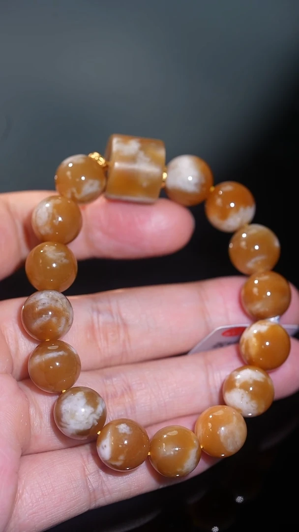 银S925镀金镶嵌手串和田玉24多样性发一