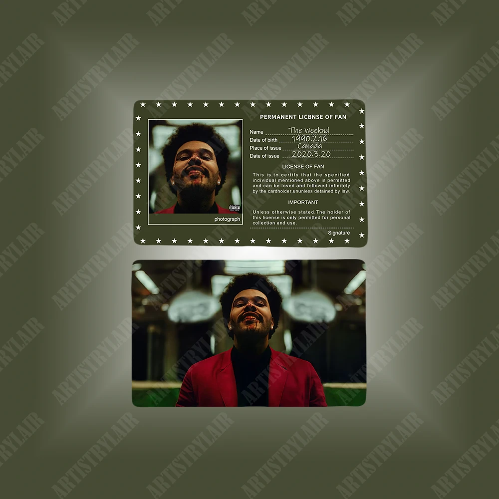 Weeknd盆栽音乐歌手实物卡证 nfc触碰播放功能音乐卡片收藏卡挂件