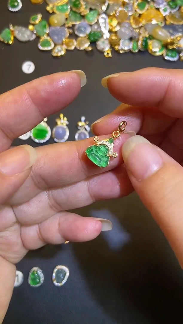 吊坠(不含链)银S925镶嵌翡翠1