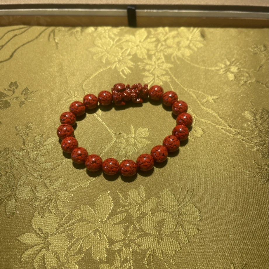 含辰砂工艺品朱砂晶体砂貔貅10mm手串（多样性发1件）