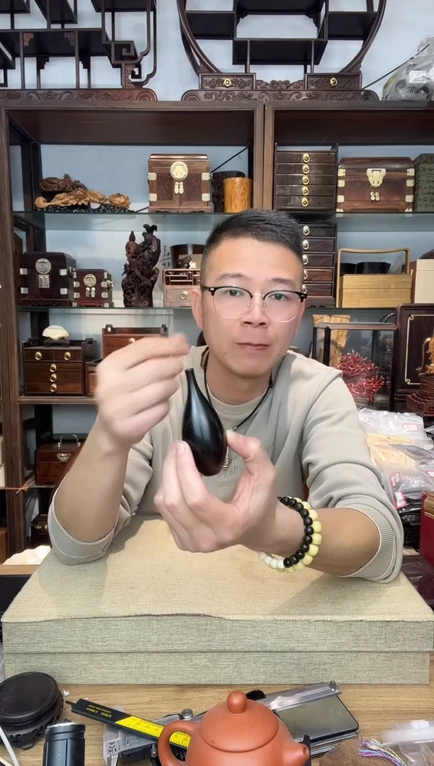 乌木类书架147紫光檀小花瓶摆件