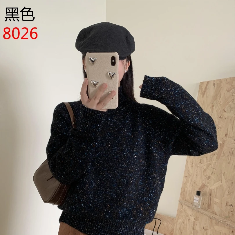 秋冬新款珠【8026】宽松百搭时尚羊毛衫韩版慵懒风冬季休闲