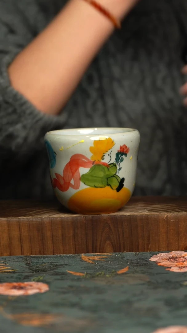 杯釉下彩手工手绘同款陶器