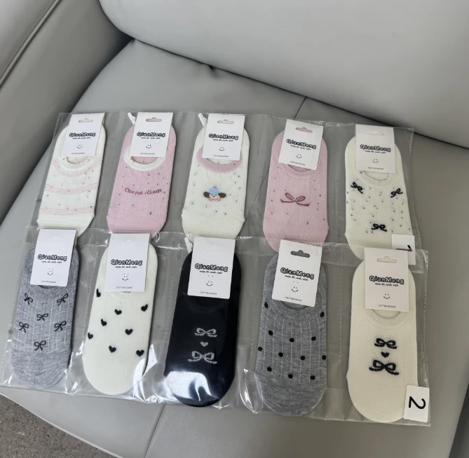 10双装隐形白色袜子女短袜夏季薄款韩版可爱卡通日系低帮学生船