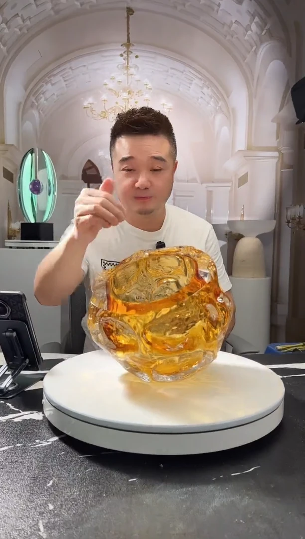 茶宠巴比特美学 金色艺术果碗