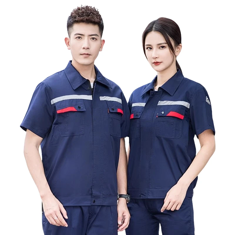 夏季短袖小刀防静电工作服加油站工作服电子厂烟花厂免费绣字印字