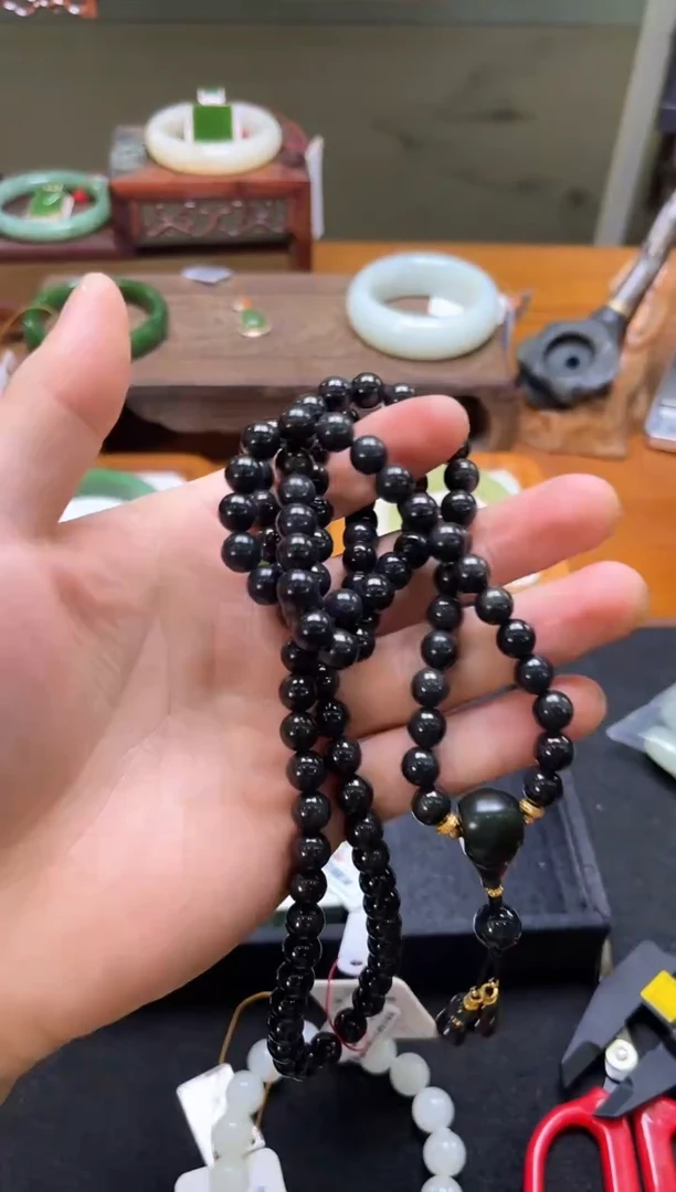 吊坠(不含链)未镶嵌和田玉卡8若羌青花 108项链 多样性发一