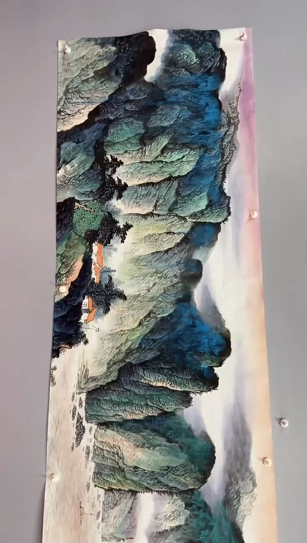 国画郑秀云老师小丈二江山如画