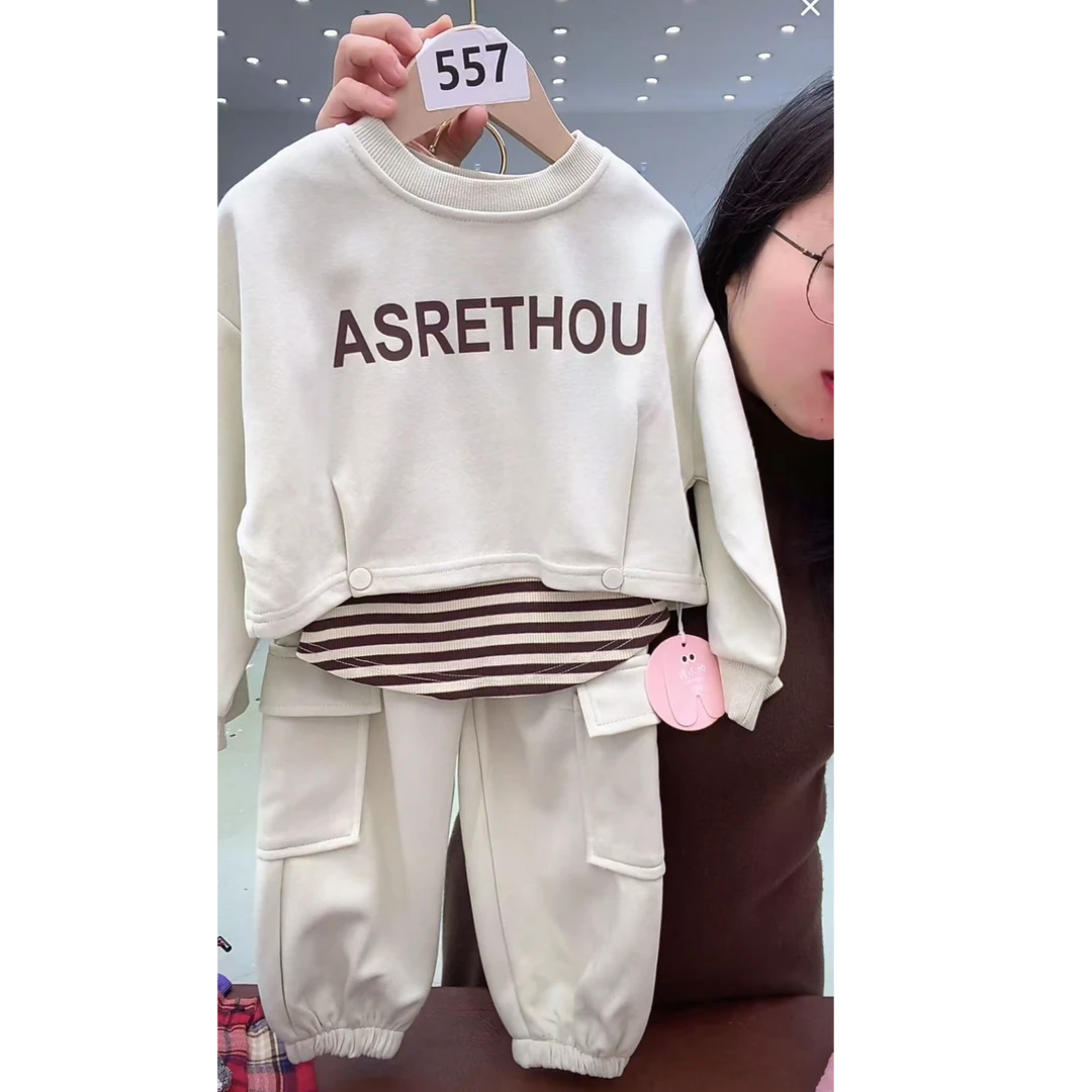 【0094款】休闲学院风常规女童春秋套装时尚韩版中童套装