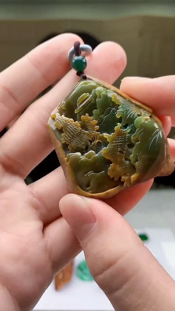 【闪购商品】定制翡翠未镶嵌5145bb-毛货挂件6