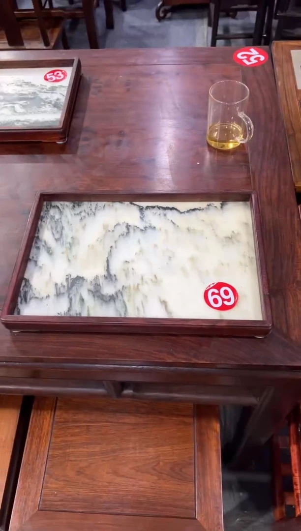 木木 大红酸枝云石茶盘赏盘