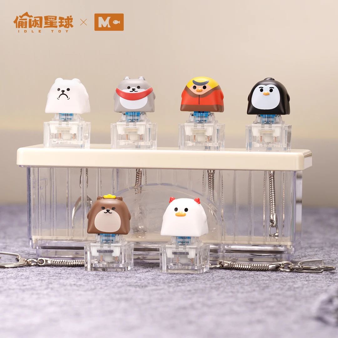 【原创IP摸鱼小Q】小Q家族键盘帽耍宝系列创意解压玩具包挂件可爱