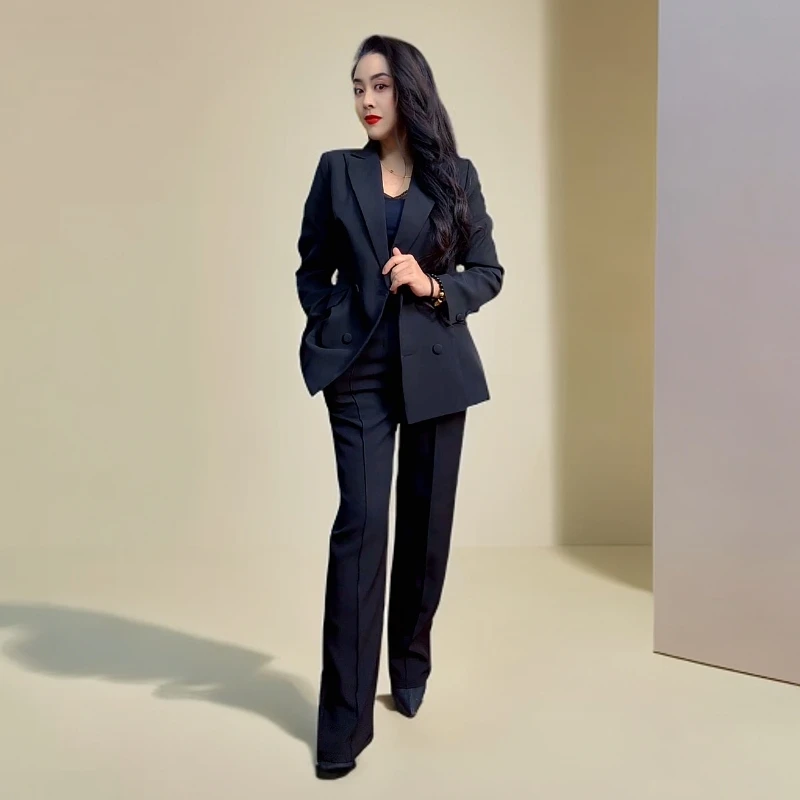 女士时尚修身收腰显瘦气质高腰商务西装职业装商业西装两件套