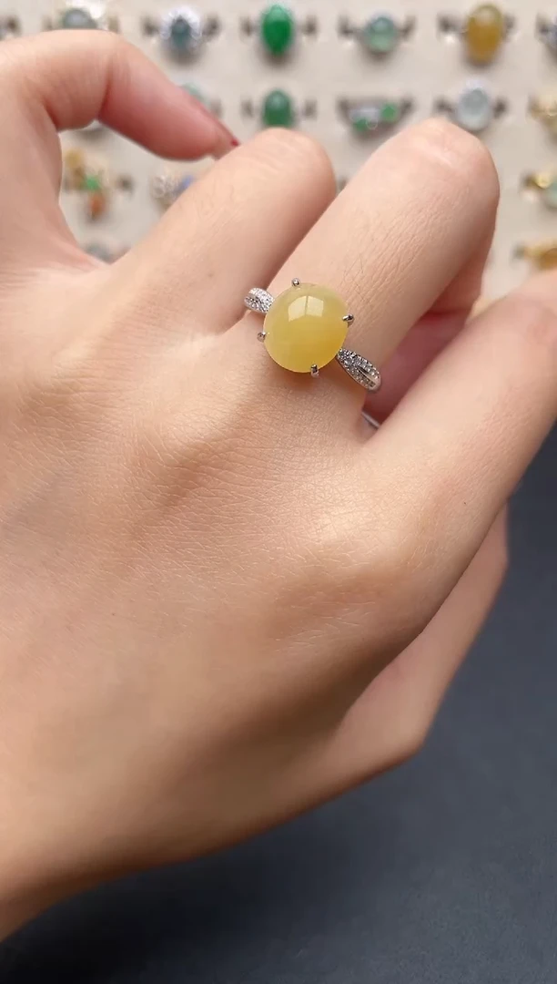 【闪购商品】翡翠戒指银S925镶嵌一物一证一礼盒