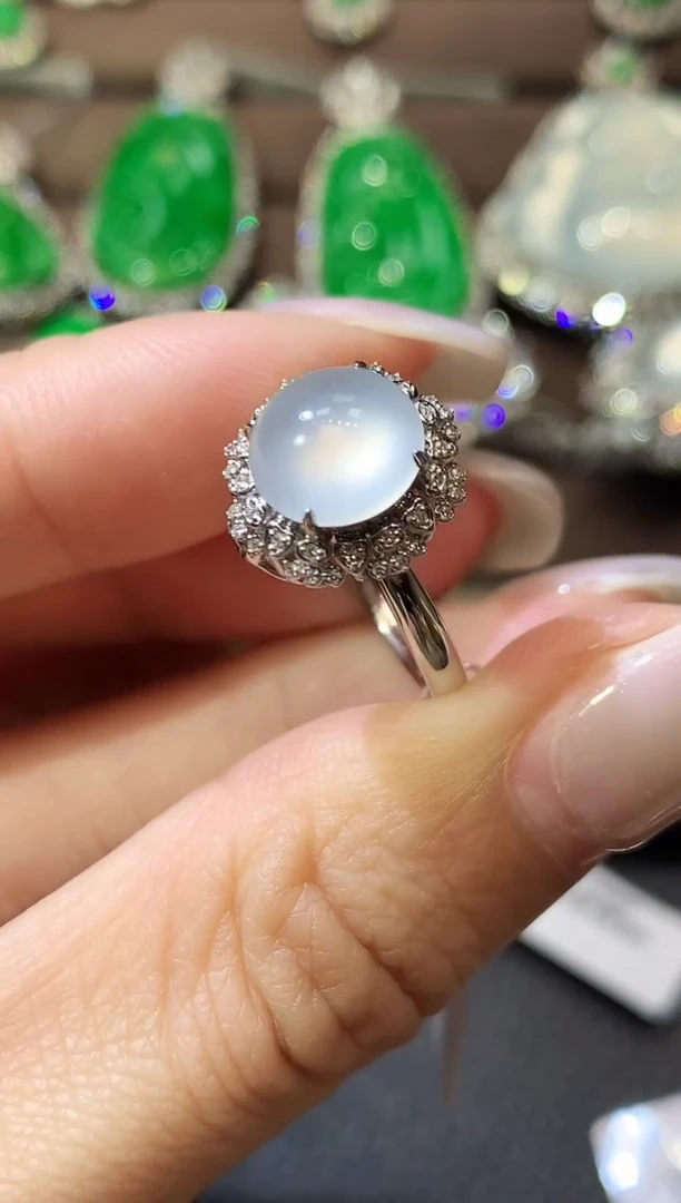 翡翠戒指18K金镶嵌D24 多样性发货一件