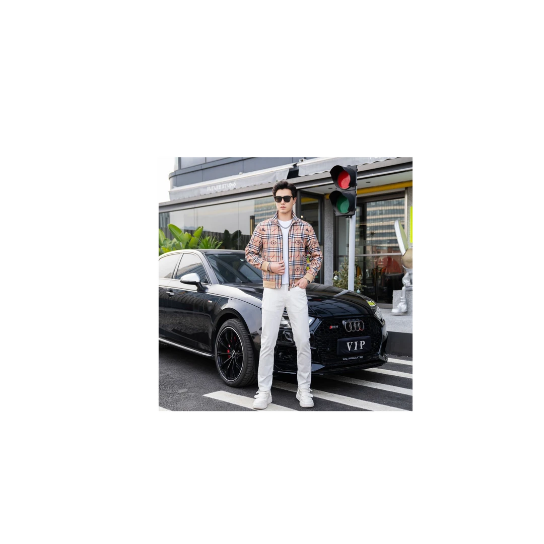 SJ95051螺纹下摆宽松型束口袖夹克秋季立领韩版潮流百搭男士外套