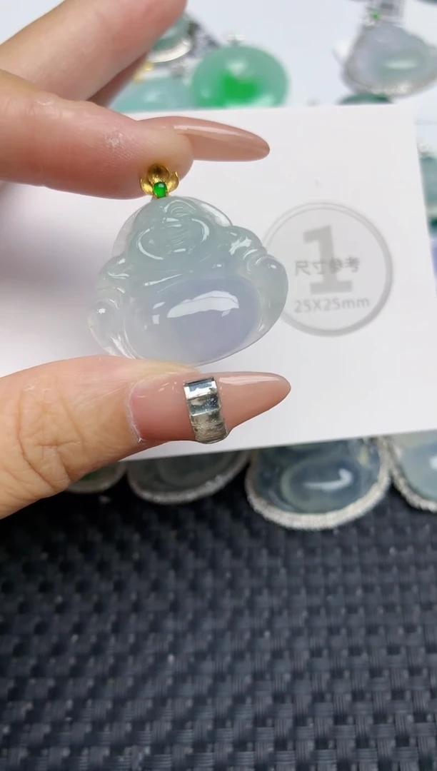 颈饰18K金镶嵌翡翠 天然缅甸A货翡翠百元以上9元证书费自理