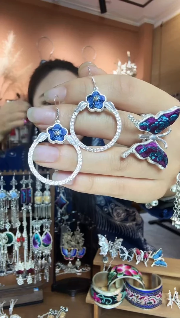 刺绣纯手工民族风耳环