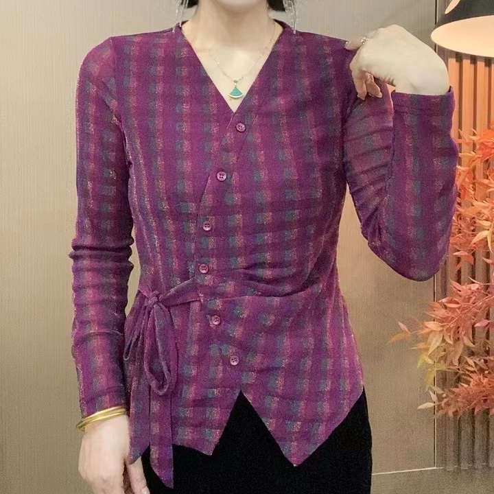 2025秋季新款长袖气质洋气时尚女士上衣打底衫#8217