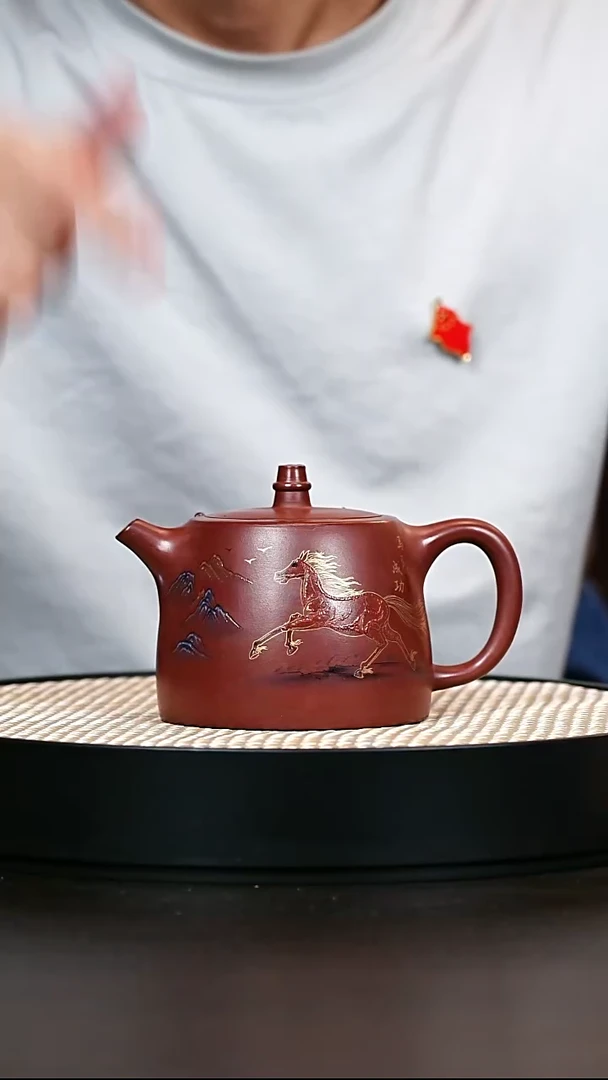 茶壶紫砂龙血砂马到成功汉铎