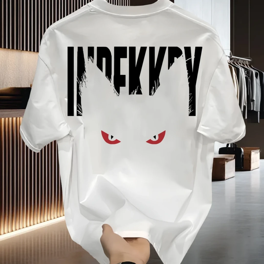 2025夏季新款个性设计感圆领宽松百搭纯棉短袖男女同款T恤