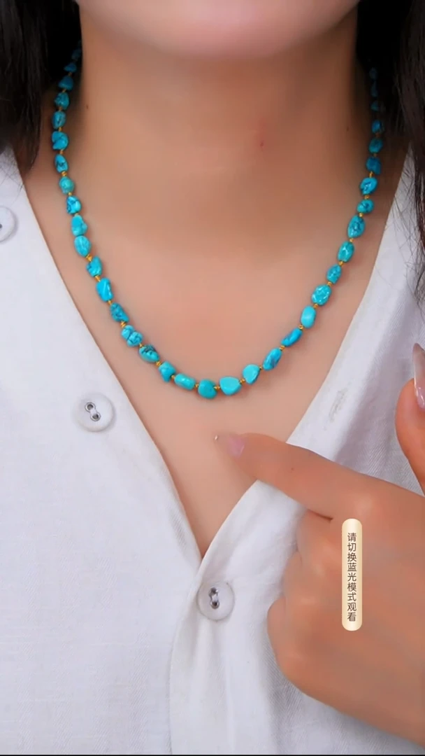 银S925镶嵌绿松石项链多样性发货一件