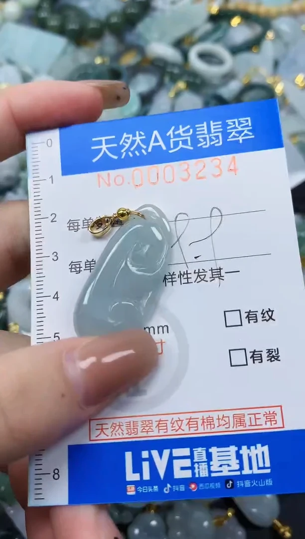 颈饰未镶嵌翡翠净货挂件-3234